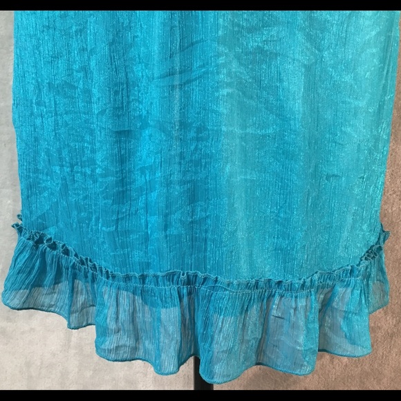 The Hanger Blue Ruffled Fit and Flare Dress Med - Picture 5 of 8